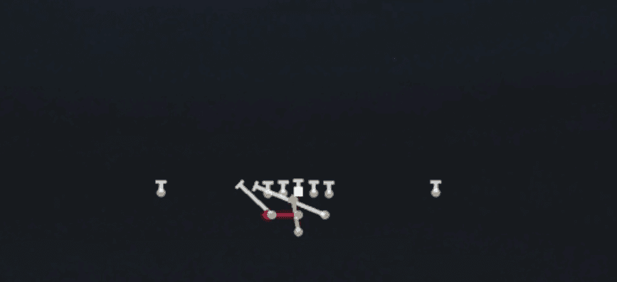 Play diagram for Read Option Wk from Pistol Full House in Madden 27