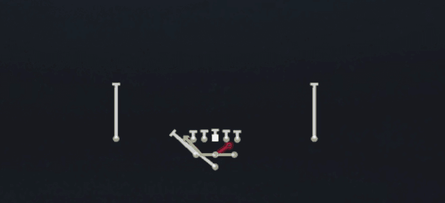 Play diagram for Zone Read from Pistol Full House in Madden 27