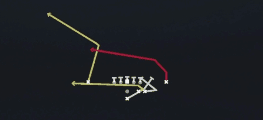 Play diagram for PA Boot Lt from Pistol Full House Over Close in Madden 27