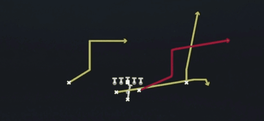 Play diagram for PA Flood FB Slip from Pistol Full House Pro in Madden 27