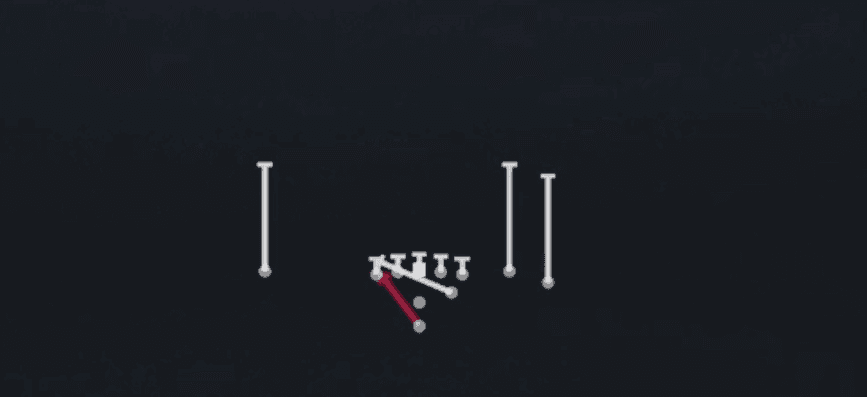Play diagram for Inside Zone Wk from Pistol Open Flex Close in Madden 27