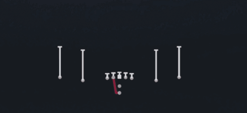 Play diagram for HB Slam from Pistol Spread in Madden 27