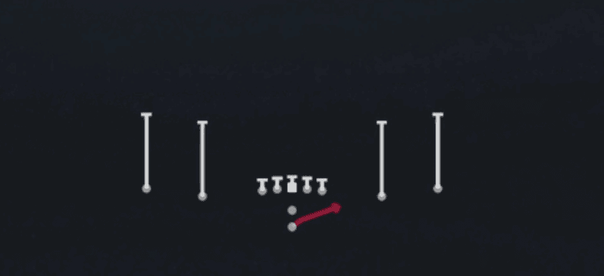 Play diagram for HB Stretch from Pistol Spread in Madden 27