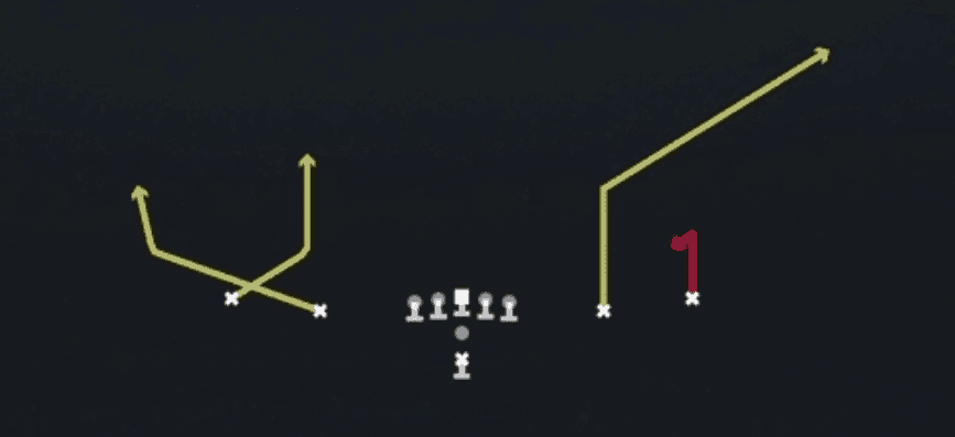 Play diagram for RNS Switch Smash from Pistol Spread in Madden 27