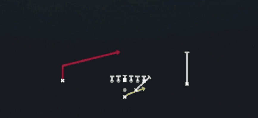 Play diagram for HB Stretch Alert X Lookie from Pistol Strong in Madden 27