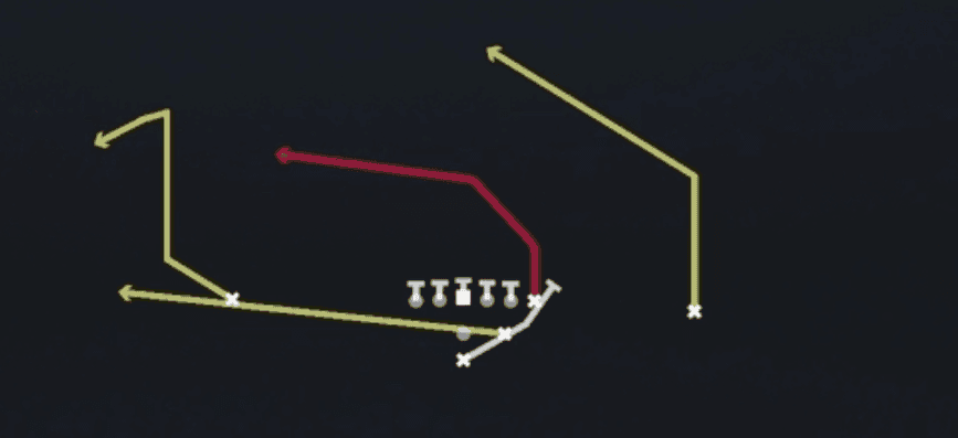 Play diagram for PA Boot Lt from Pistol Strong in Madden 27