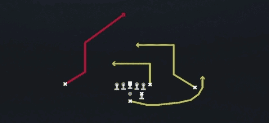 Play diagram for X Post from Pistol Strong in Madden 27