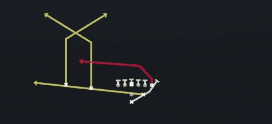 Play diagram for PA Boot Lt from Pistol Strong Slot in Madden 27