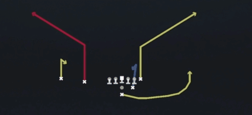 Play diagram for WR Smash from Pistol Strong Slot in Madden 27