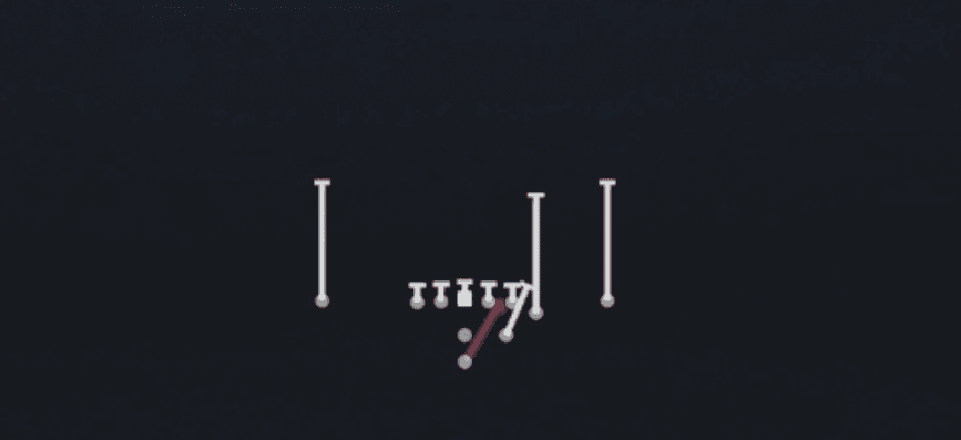 Play diagram for HB Zone from Pistol Strong Y Off Close in Madden 27