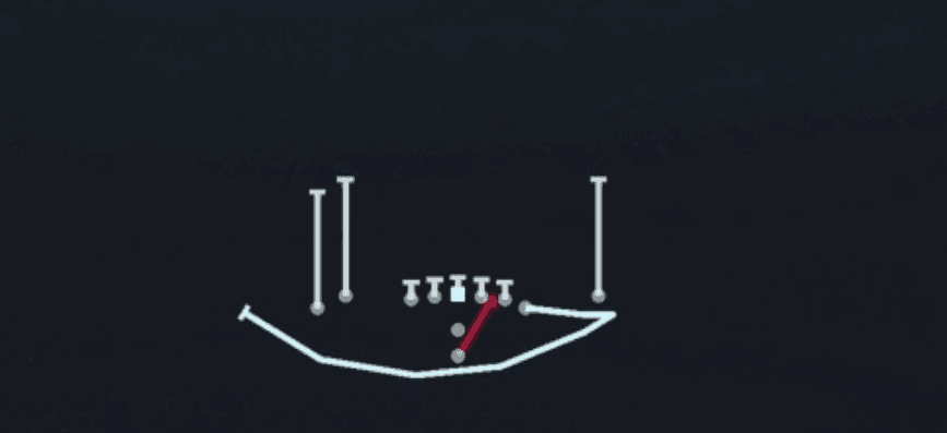 Play diagram for Cheat HB Zone from Pistol Tight Y Off Flex in Madden 27