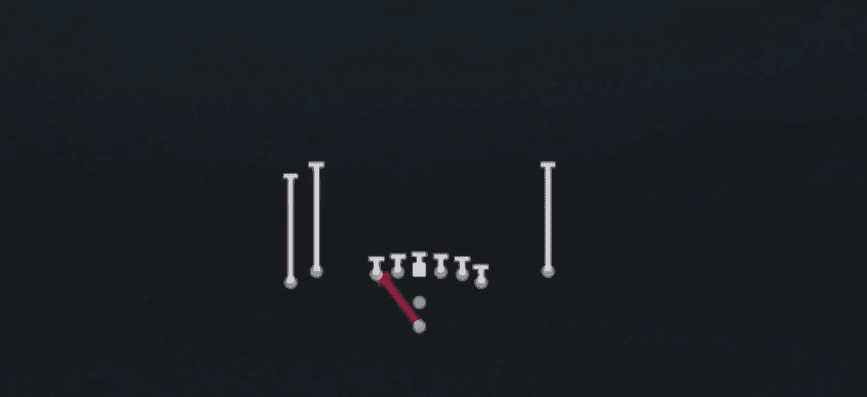 Play diagram for HB Zone Wk from Pistol Tight Y Off Flex in Madden 27