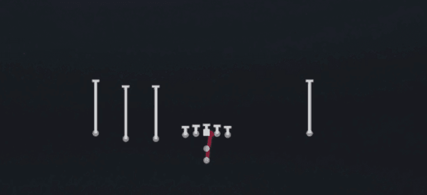 Play diagram for HB Dive from Pistol Trips Left Open in Madden 27