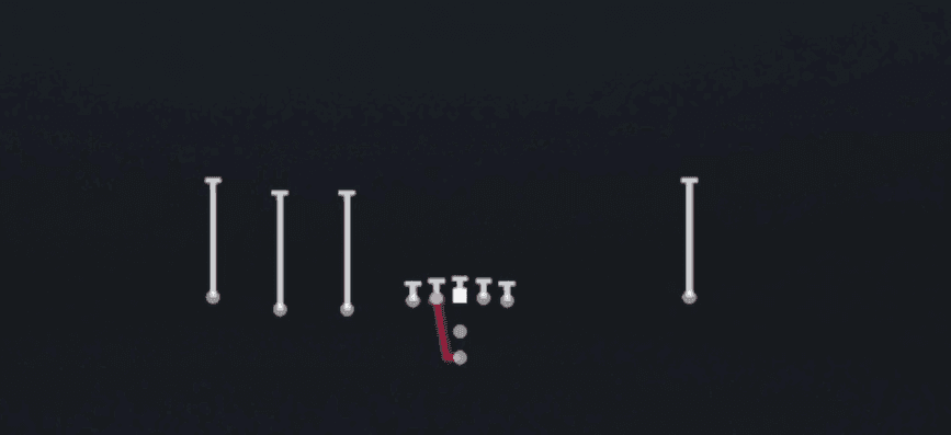 Play diagram for HB Slam from Pistol Trips Left Open in Madden 27