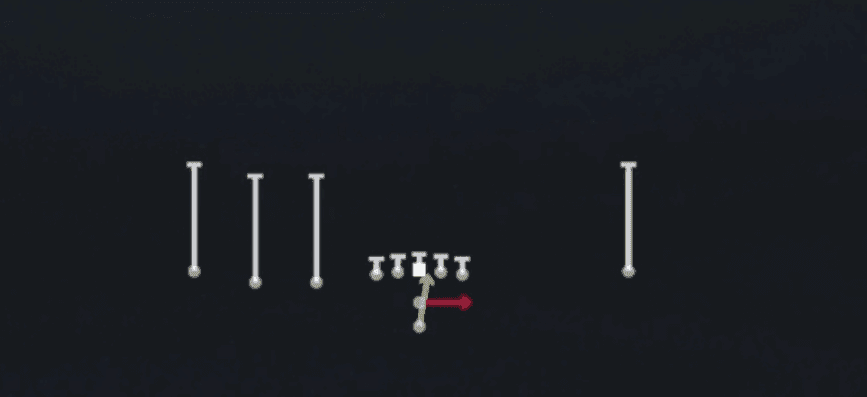 Play diagram for Read Option from Pistol Trips Left Open in Madden 27