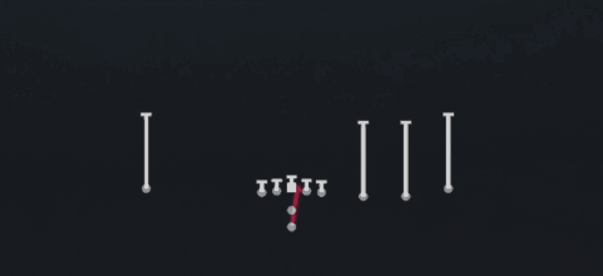 Play diagram for HB Dive from Pistol Trips Open in Madden 27