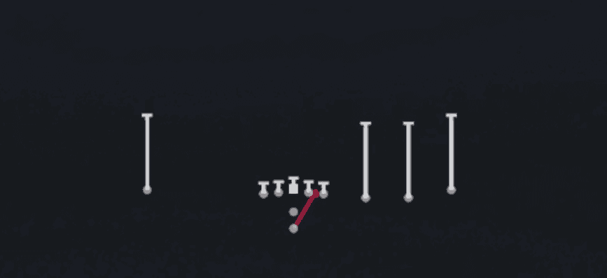 Play diagram for HB Zone from Pistol Trips Open in Madden 27