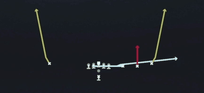 Play diagram for Return Go from Pistol Trips Open in Madden 27