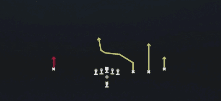 Play diagram for RNS Hitches from Pistol Trips Open in Madden 27