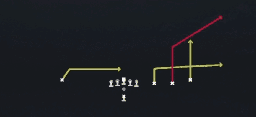 Play diagram for RNS Houston from Pistol Trips Open in Madden 27