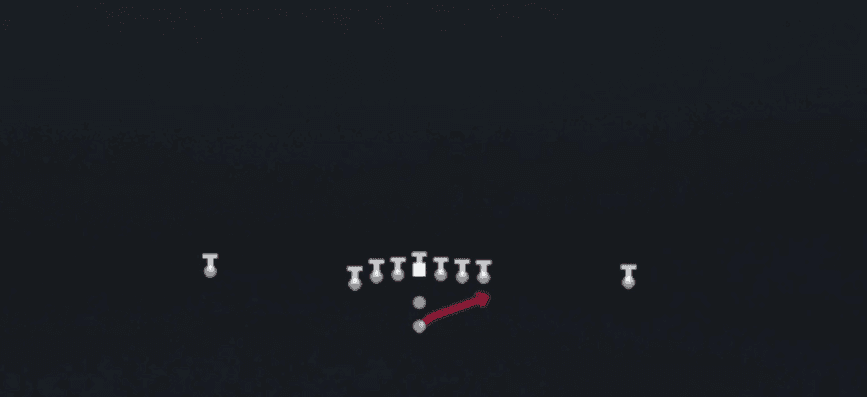 Play diagram for HB Stretch from Pistol U Off in Madden 27