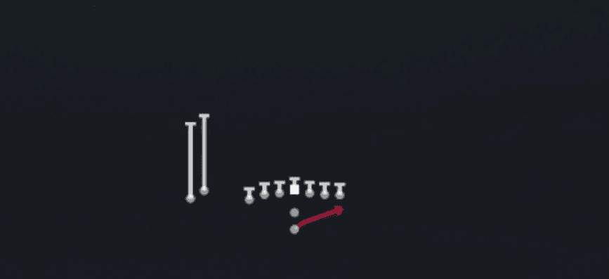 Play diagram for HB Stretch from Pistol U Off Stack in Madden 27