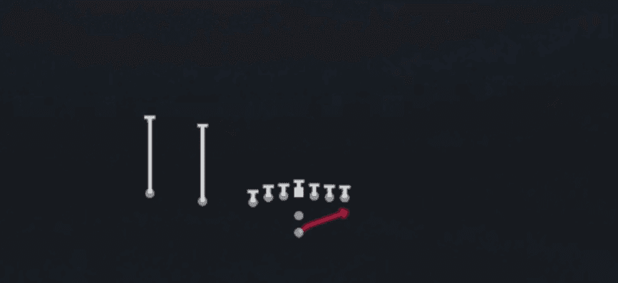 Play diagram for HB Stretch from Pistol U Off Trips in Madden 27