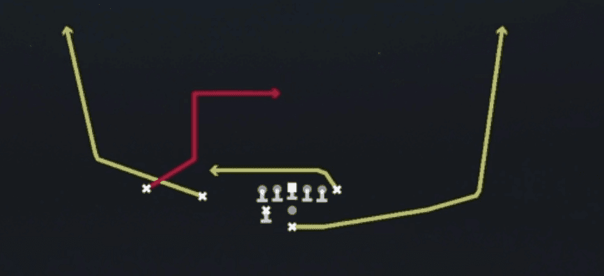 Play diagram for Dig Wheel from Pistol Weak Slot in Madden 27
