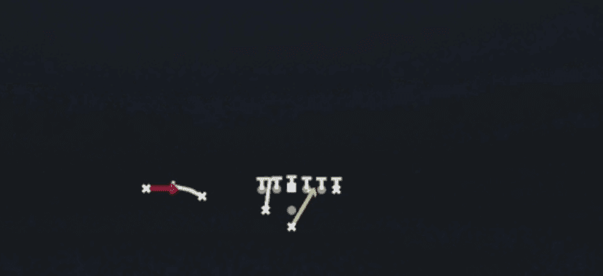 Play diagram for HB Blast Alert X Smoke from Pistol Weak Slot in Madden 27