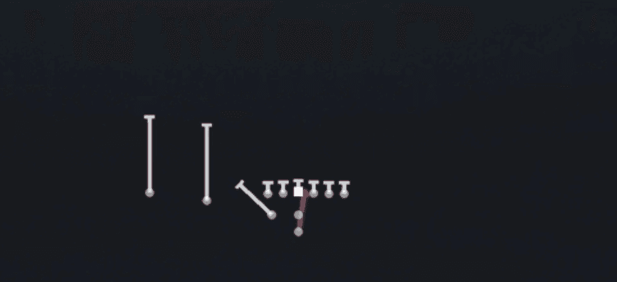 Play diagram for HB Dive from Pistol Weak Slot in Madden 27