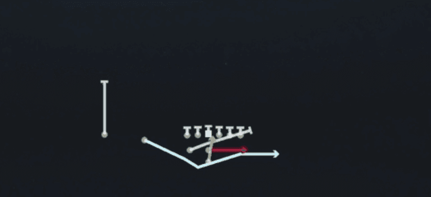 Play diagram for Orbit Triple Option from Pistol Weak Slot in Madden 27