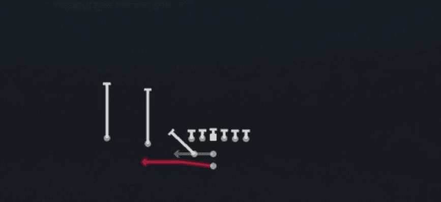 Play diagram for Power Option from Pistol Weak Slot in Madden 27
