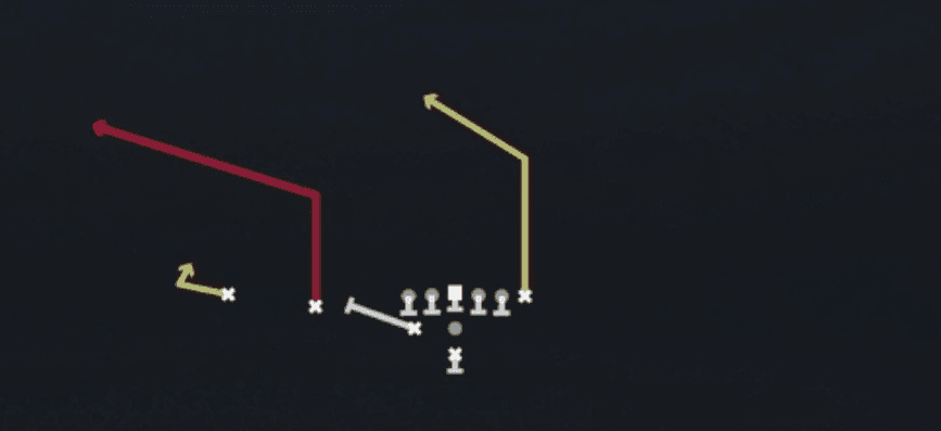 Play diagram for Roll Out Smash from Pistol Weak Slot in Madden 27