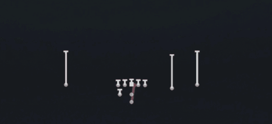 Play diagram for HB Dive from Pistol Weak Slot Open in Madden 27