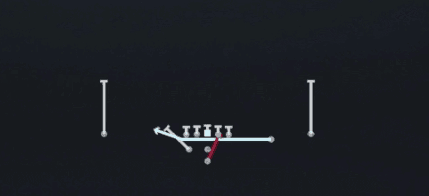 Play diagram for Zone Fake Jet from Pistol Weak Slot Open in Madden 27