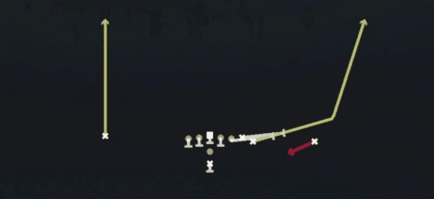 Play diagram for WR Screen from Pistol Wing in Madden 27