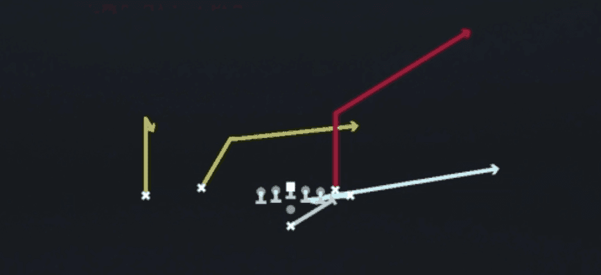 Play diagram for PA Power O from Pistol Wing Flex in Madden 27