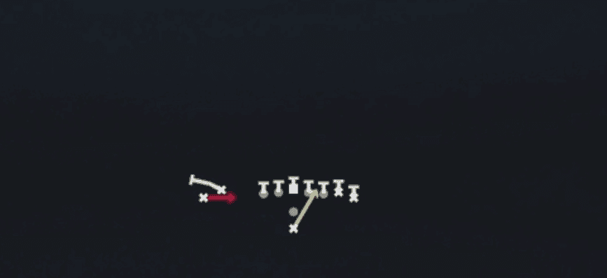Play diagram for Zone Alert WR Screen from Pistol Wing Flex Close in Madden 27