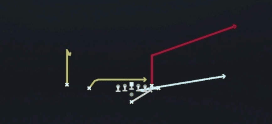 Play diagram for PA Power O from Pistol Wing Slot in Madden 27