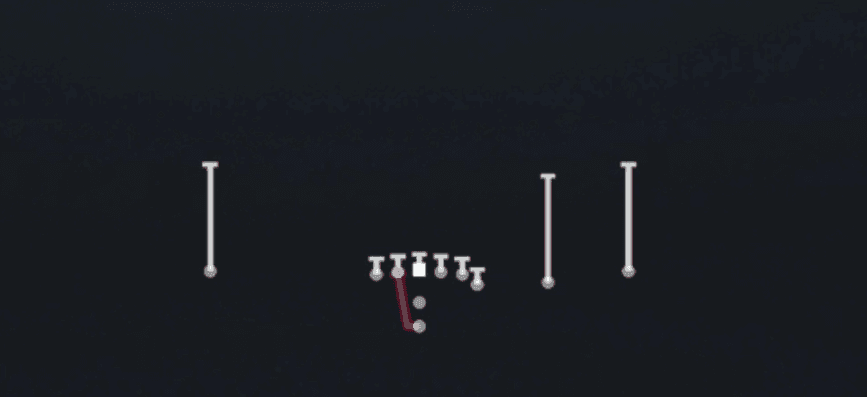 Play diagram for HB Slam from Pistol Y Off Trips in Madden 27