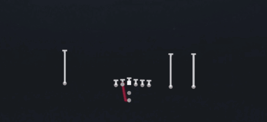 Play diagram for HB Slam from Pistol Y Trips in Madden 27