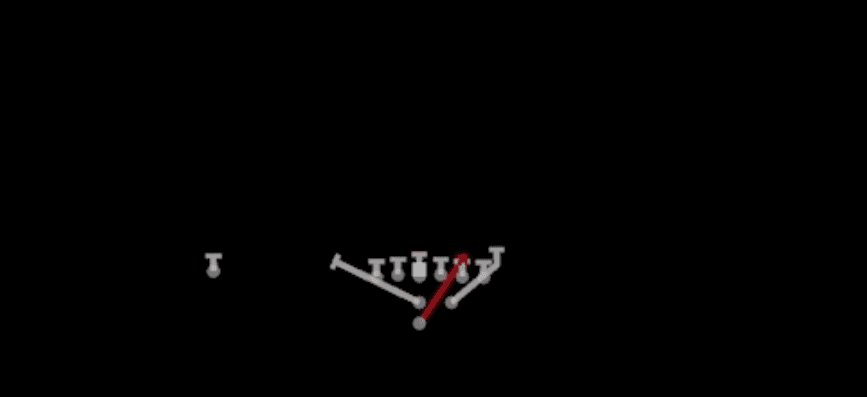 Play diagram for HB Misdirection from Power I Strong in Madden 27