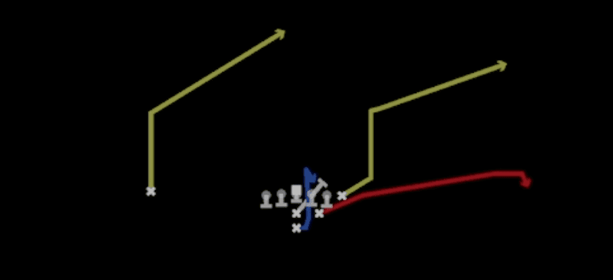 Play diagram for PA FB Flat from Power I Strong in Madden 27