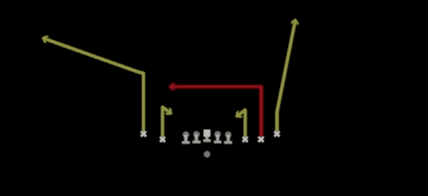 Play diagram for Slot Dig Wide Corner from Shotgun 5WR Tight in Madden 27