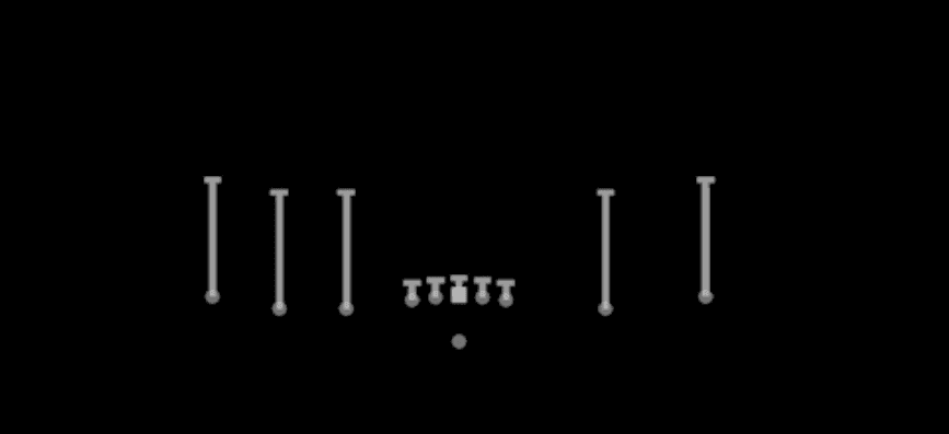 Play diagram for QB Blast from Shotgun 5WR Trips in Madden 27