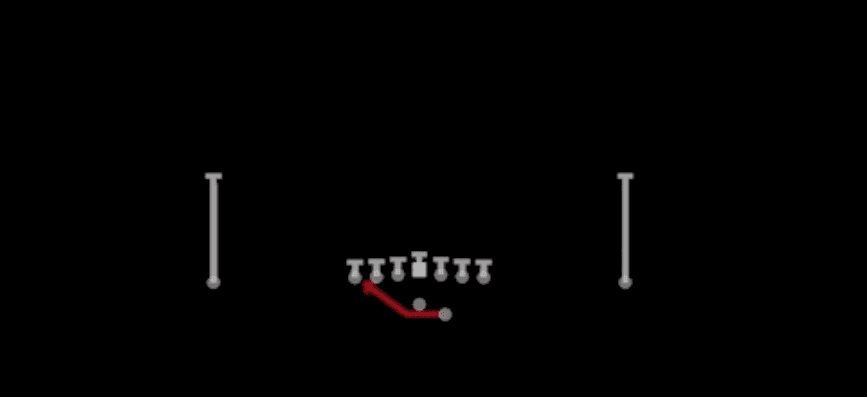 Play diagram for Outside Zone from Shotgun Ace Offset in Madden 27
