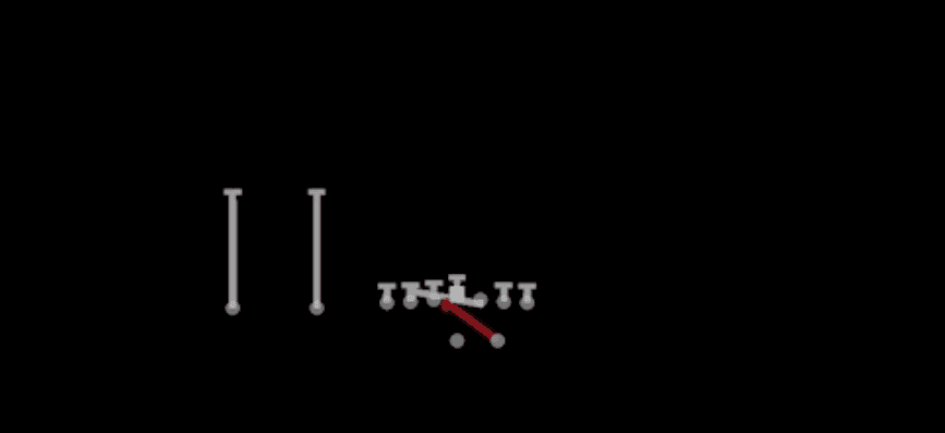 Play diagram for HB Quick Base from Shotgun Ace Slot in Madden 27