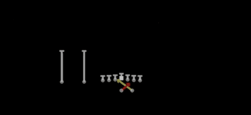 Play diagram for Read Option from Shotgun Ace Slot in Madden 27