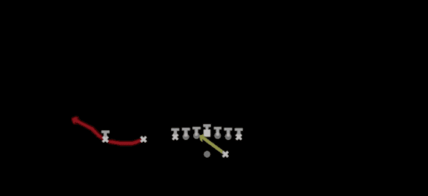 Play diagram for RPO Alert Bubble from Shotgun Ace Slot in Madden 27