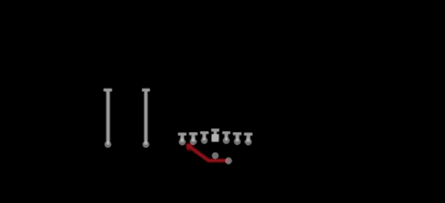 Play diagram for Outside Zone from Shotgun Ace Slot Offset in Madden 27